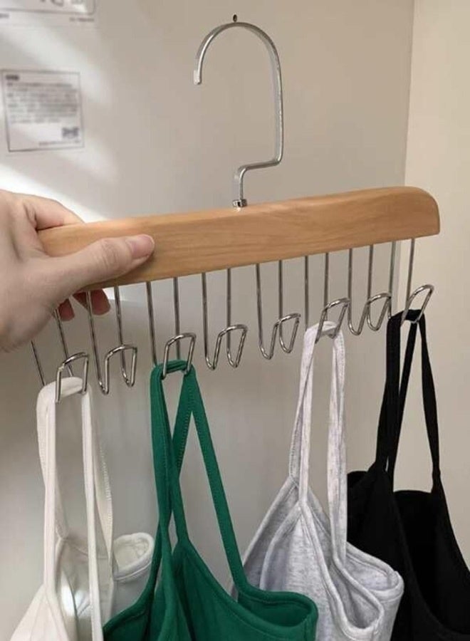 منظم وشماعة ملابس ذكي مع 8 خطافات لتنظيم الأوشحة والملابس الداخلية النسائية وربطة العنق الرجالية - منظم وشماعة ملابس بـ 8 خطافات - نظم الملابس ووفر المساحة مع هذه القطعة الفريدة؛ مثالية لتنظيم السراويل والأوشحة والربطات بسلاسة وسهولة - منظم ملابس متعدد الخطافات - 8 خطافات من الفولاذ المقاوم للصدأ - توفير المساحة وتصميم ذكي - مثالي للسراويل والأوشحة - Image 3